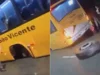 Com uma simples viagem a roda do ônibus se solta