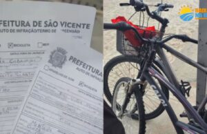 Bicicletas são apreendidas por falta de retrovisor, no litoral SP