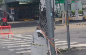 Acidente gera transtornos em Avenida movimentada em São Vicente