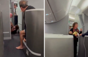 Mulher tenta invadir cabine de comando e é contida em voo da American Airlines.