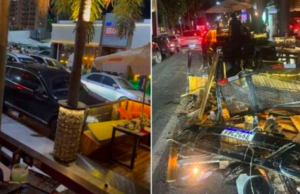 Homem atropela mulher após destruir Deck de restaurante em Cuiabá (MT).