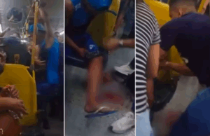 Homem é esfaqueado dentro de coletivo em Praia Grande, SP.