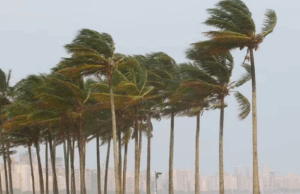 Defesa Civil alerta para tempestade e vendaval no litoral de SP.