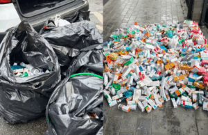 Polícia apreende carro com medicamentos roubados de farmácia em Praia Grande.