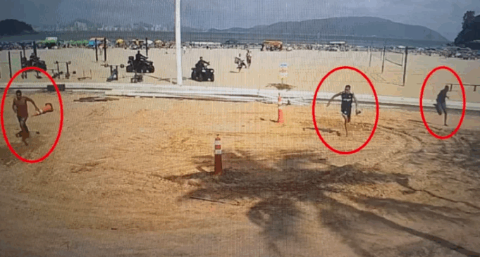 Ação rápida da GCM detém trio após roubo de celular na praia em São Vicente.