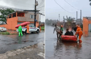 Litoral de SP registra alagamentos, desabamentos e resgates após fortes chuvas.